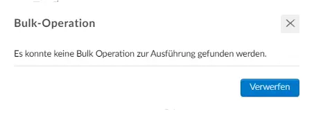 Fehler beim Bulk-Operation(vorgang)