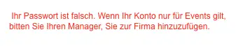 Falsches Passwort: Überprüfen Sie